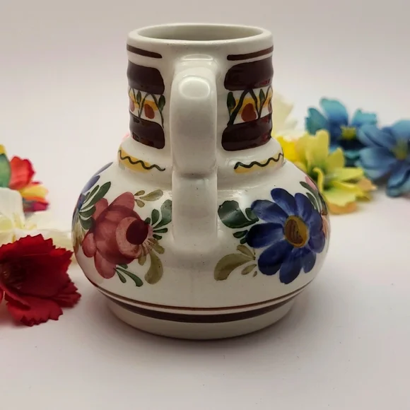 Weschler mini-jug, handmade, handpainted floral, vintage - Picture 4 of 6